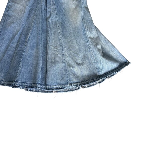 Vintage y2k 7 for all Mankind Blue Distressed Denim Jeans western Maxi Skirt 27 - Picture 4 of 11